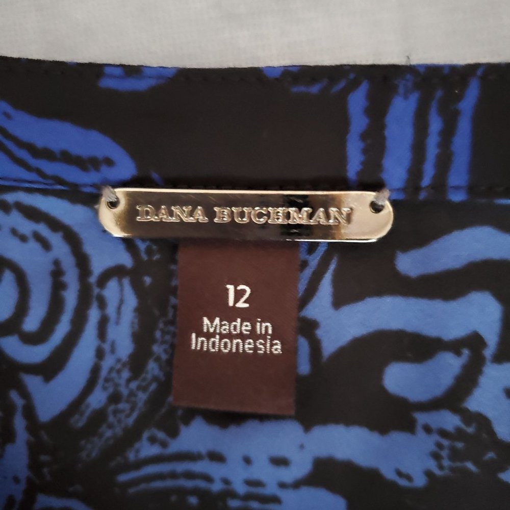 Dana Buchman Women's Paisley Long Sleeve V-Neck Metropolitan Chic Blouse Size 12 - Picture 7 of 13